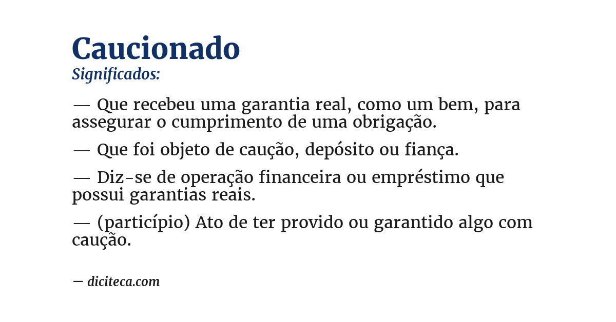 Significado de caucionado