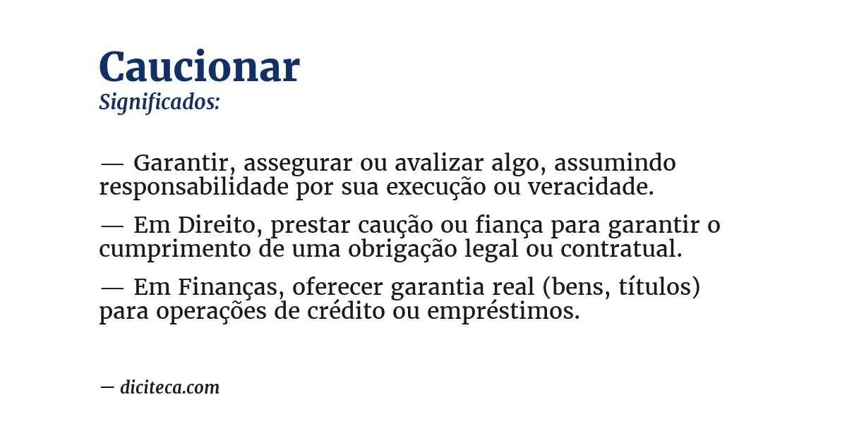 Significado de caucionar
