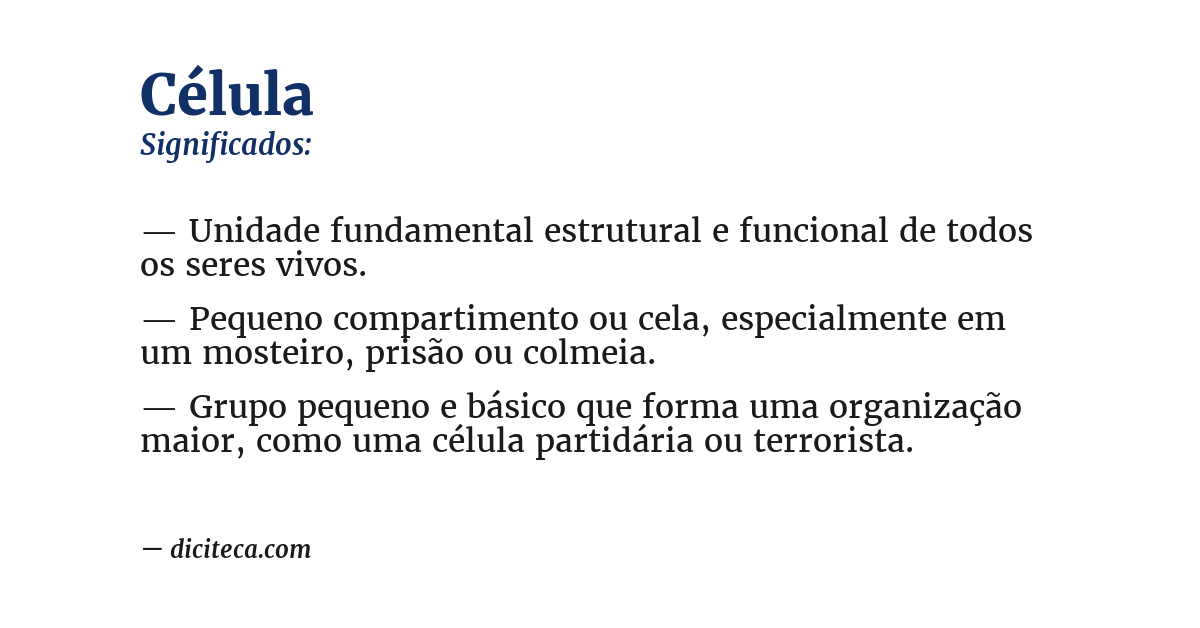 Significado de célula