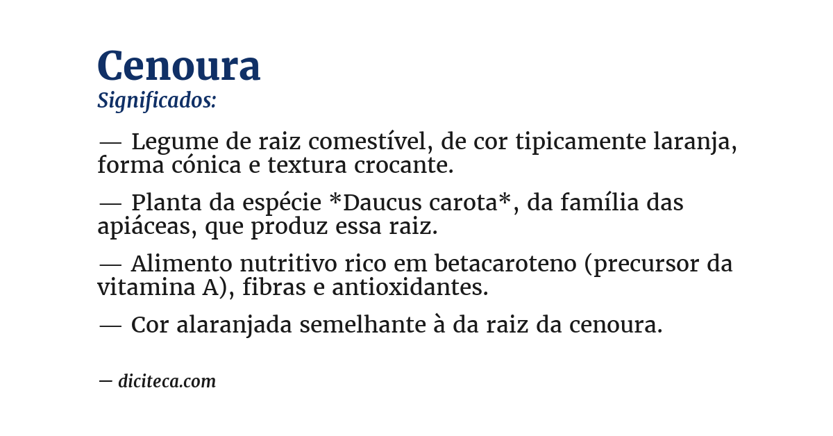 Significado de cenoura