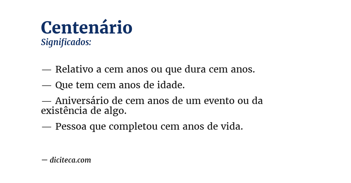 Significado de centenário