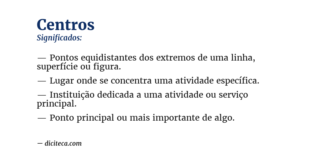 Significado de centros