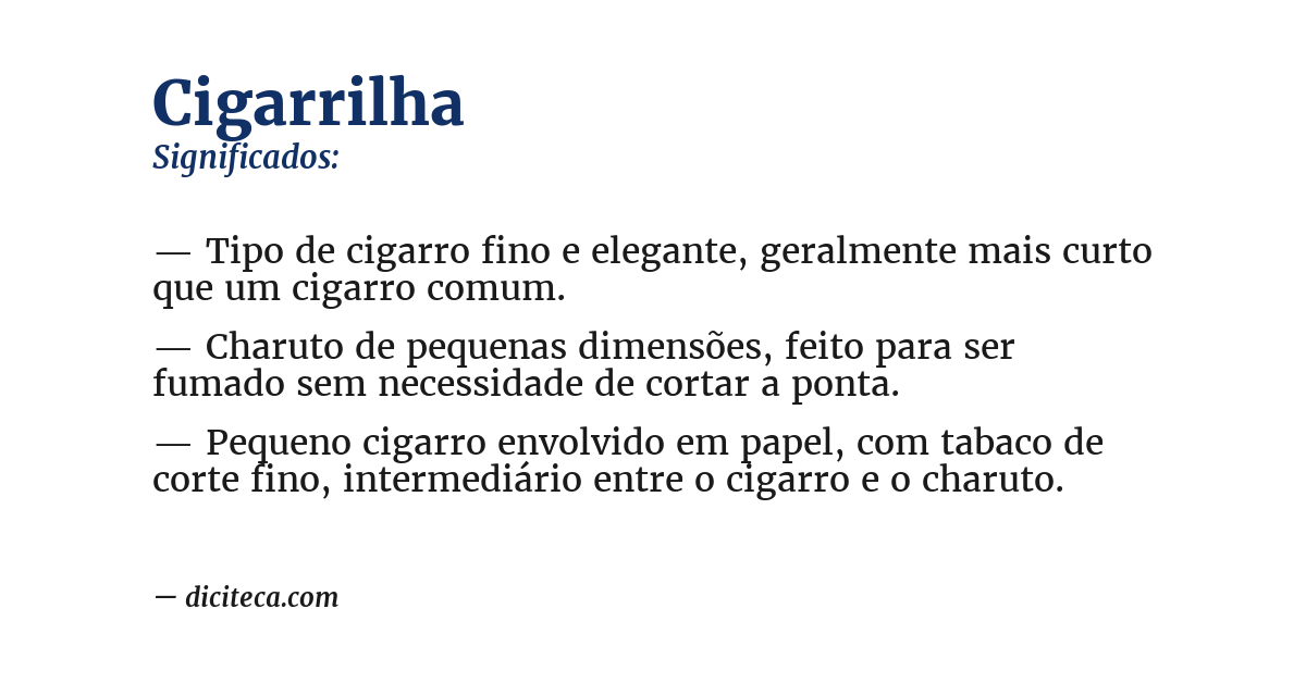 Significado de cigarrilha
