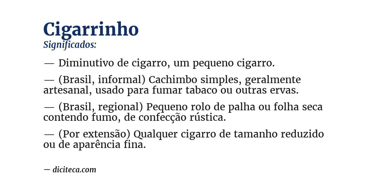 Significado de cigarrinho