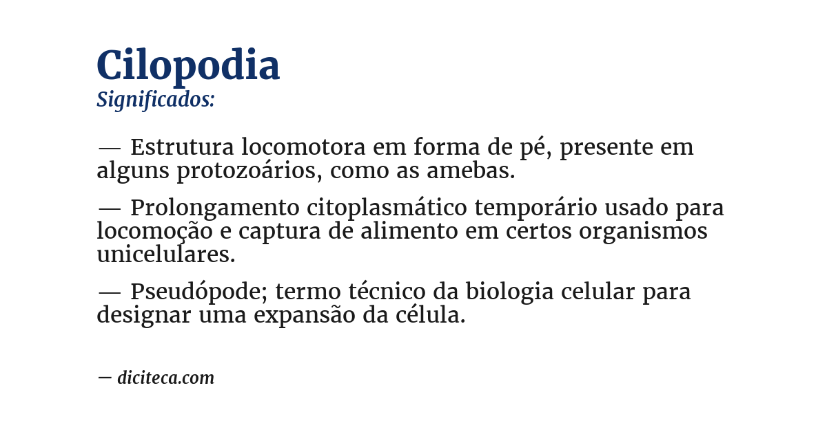 Significado de cilopodia