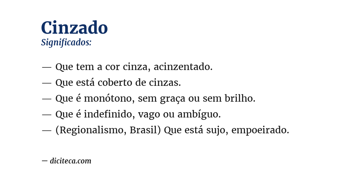 Significado de cinzado