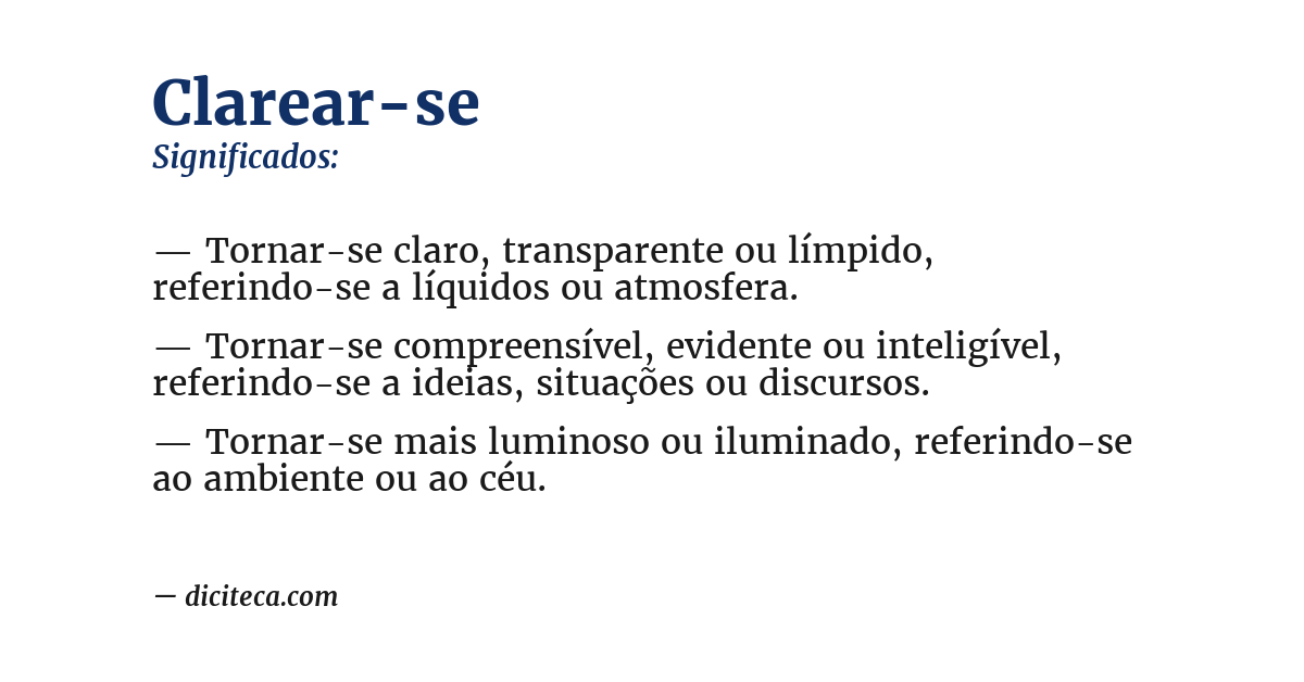 Significado de clarear-se