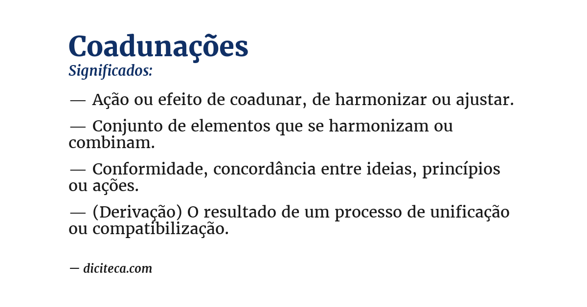 Significado de coadunações