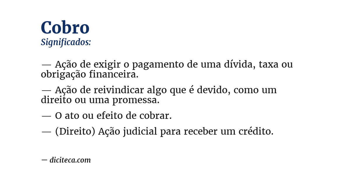 Significado de cobro