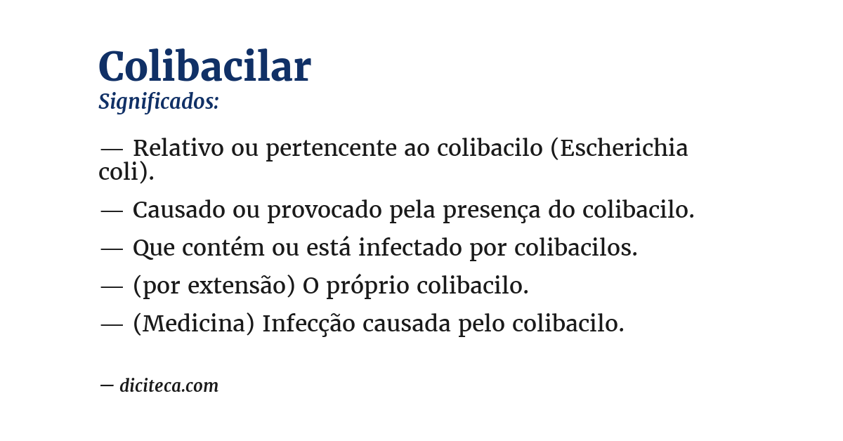 Significado de colibacilar