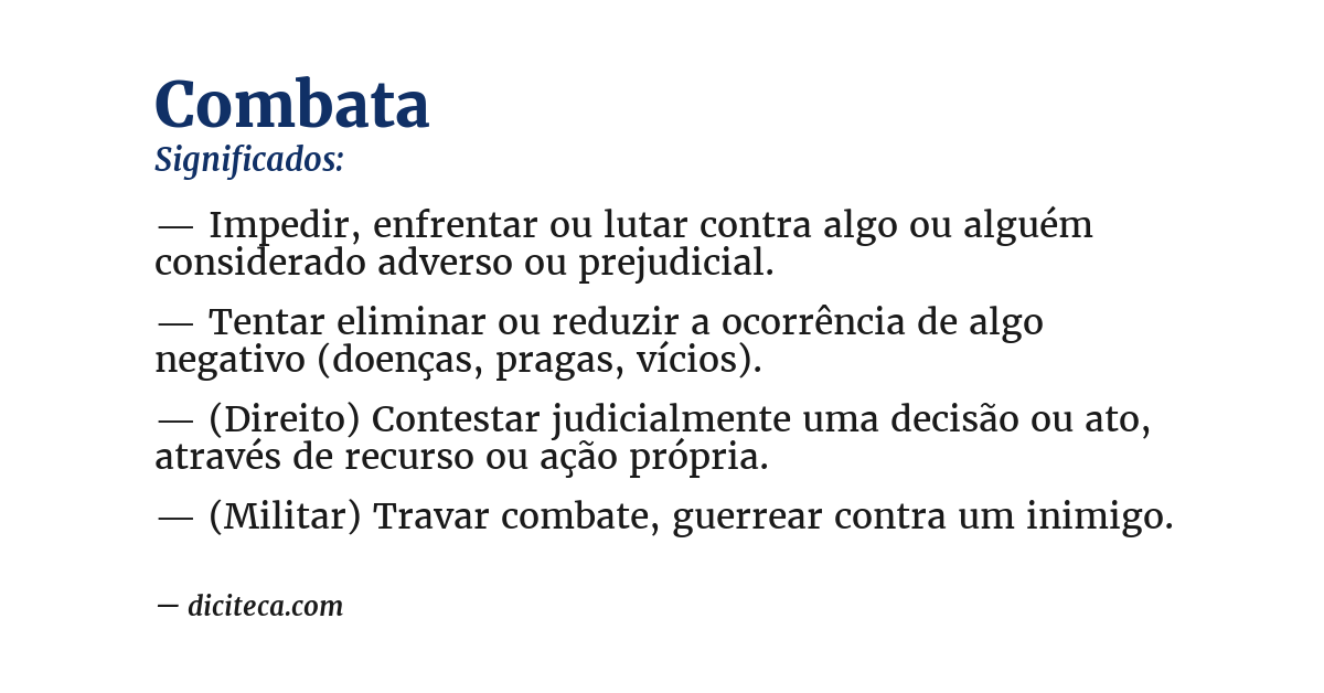 Significado de combata