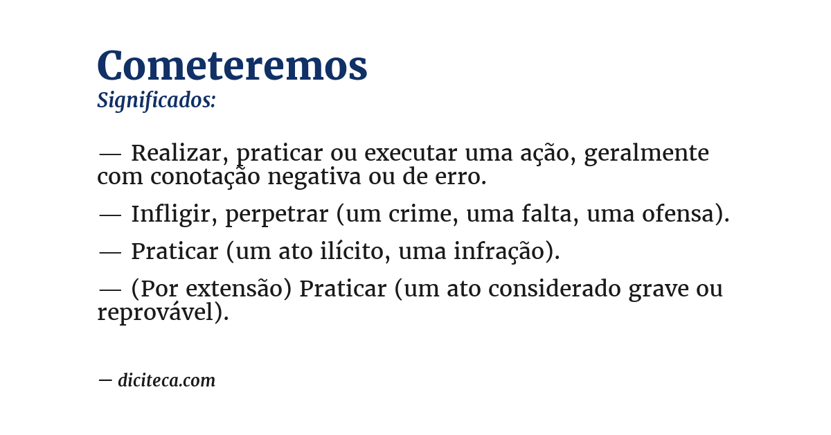 Significado de cometeremos