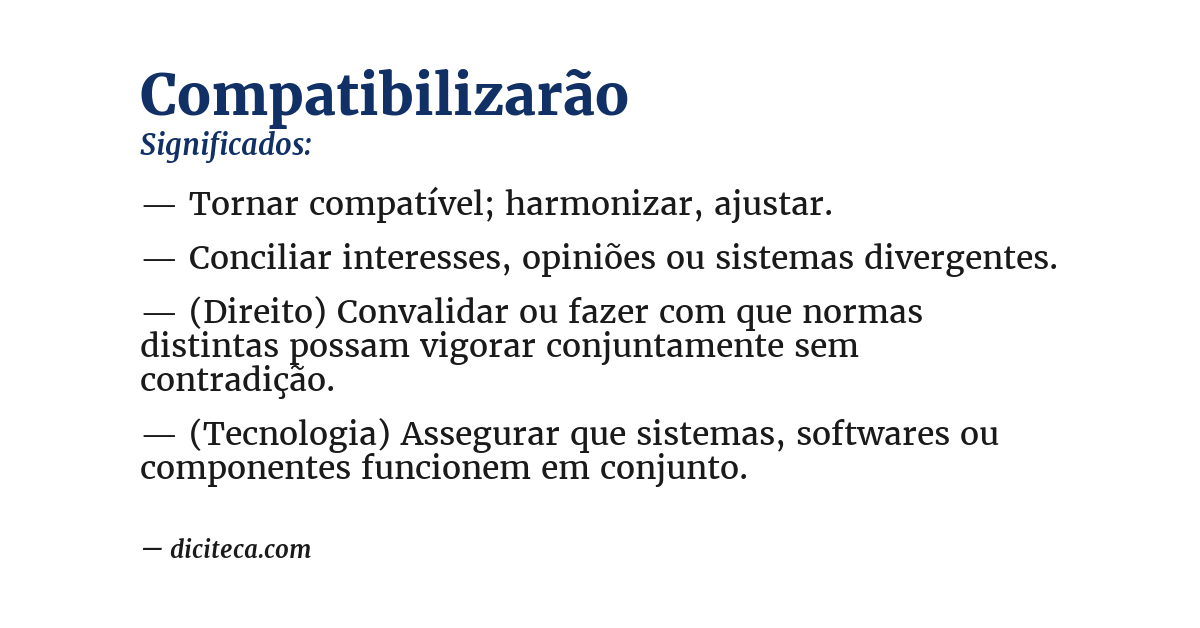 Significado de compatibilizarão