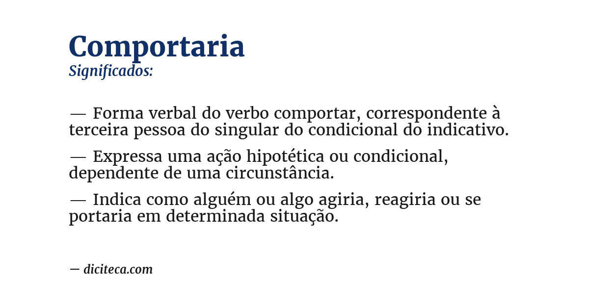 Significado de comportaria