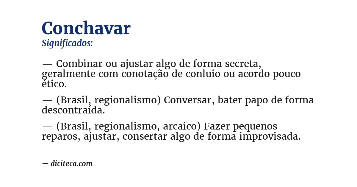 Significado de conchavar