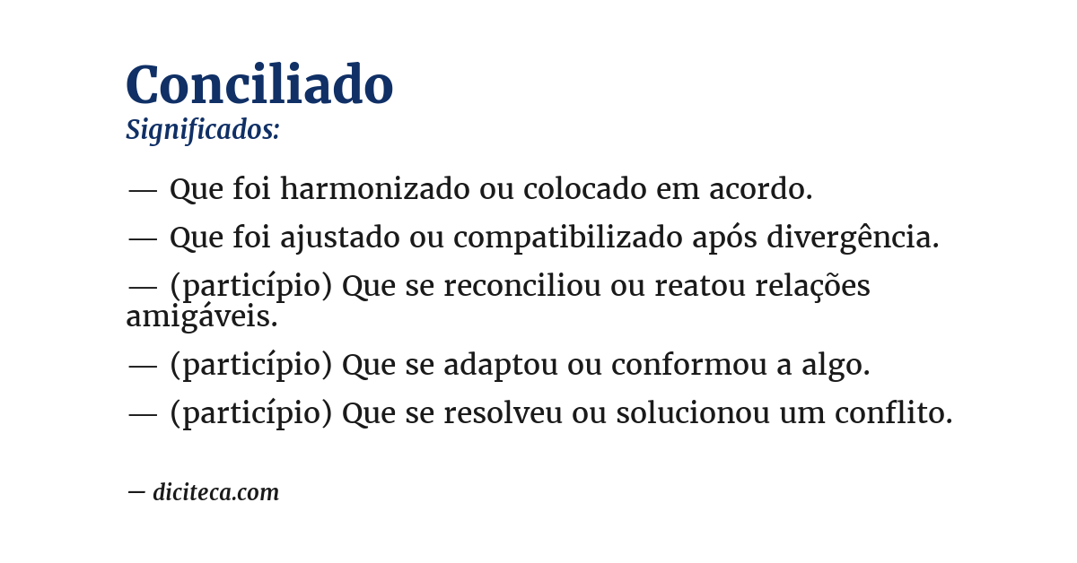 Significado de conciliado
