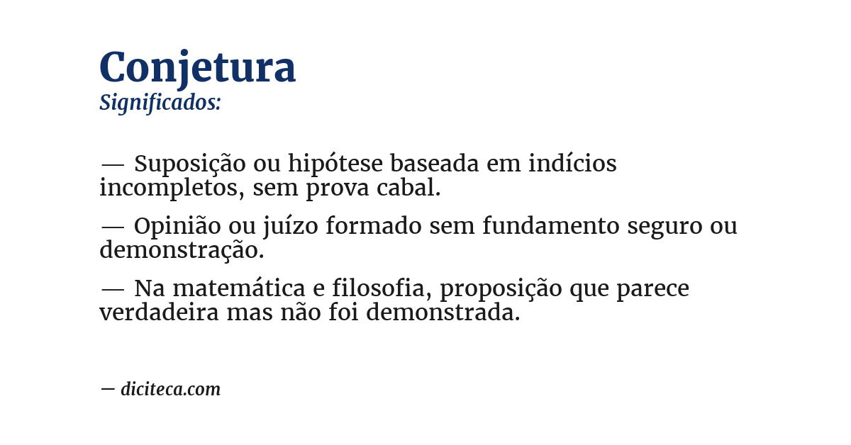 Significado de conjetura