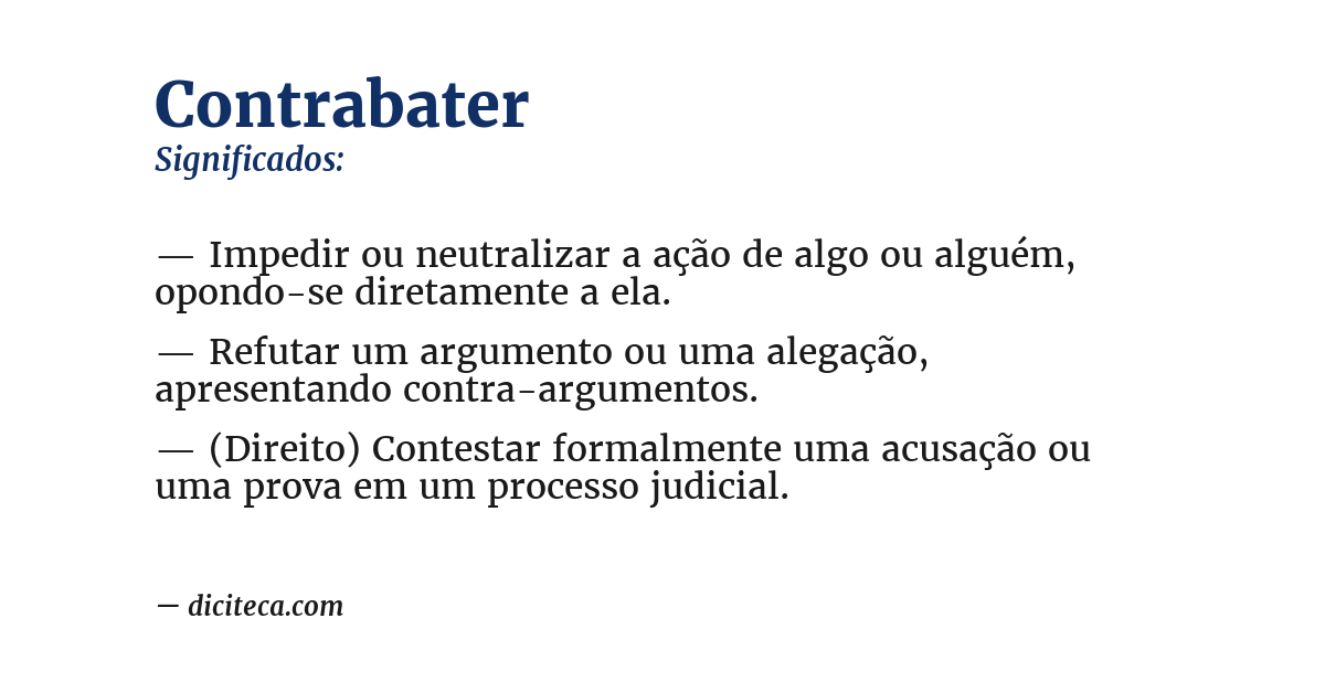 Significado de contrabater