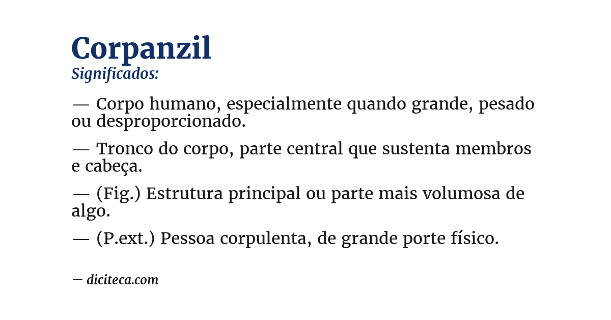 Significado de corpanzil
