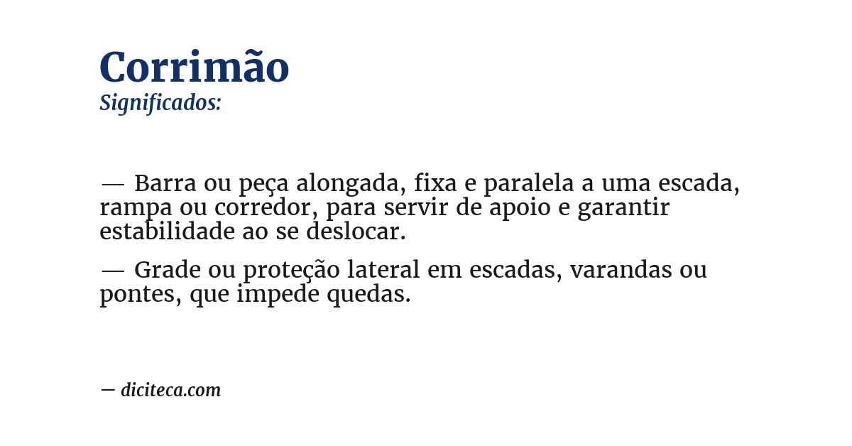 Significado de corrimão