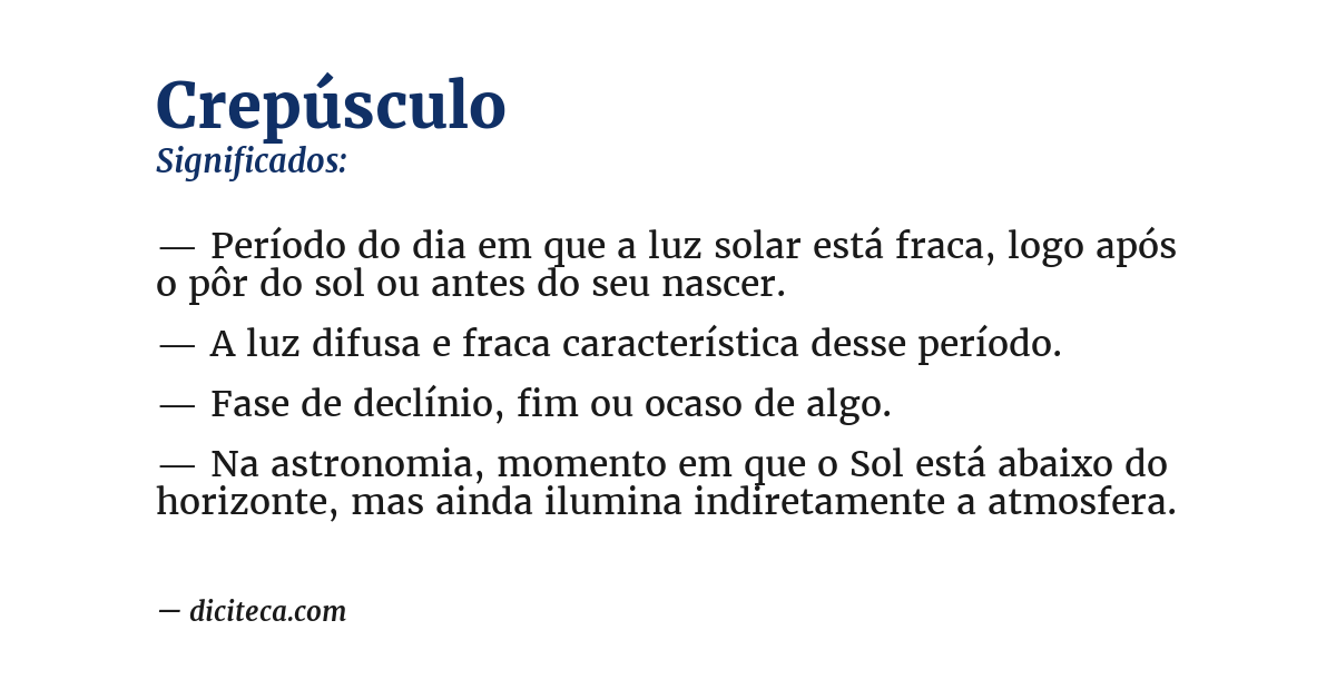 Significado de crepúsculo