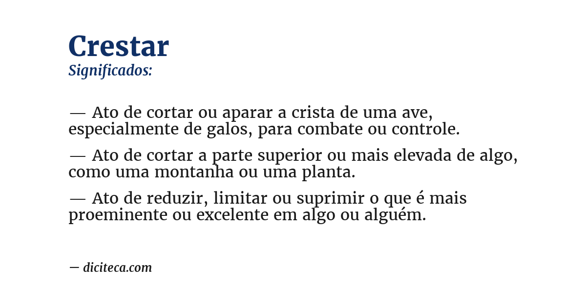 Significado de crestar