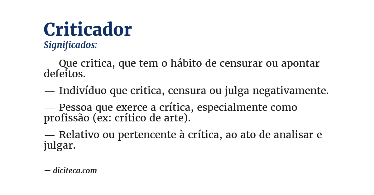 Significado de criticador