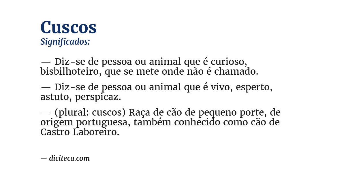 Significado de cuscos