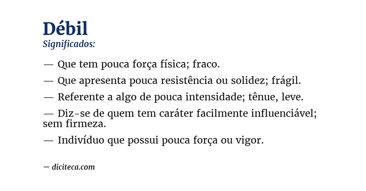 Significado de débil