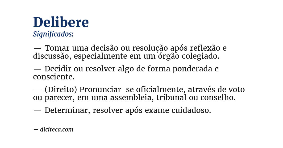 Significado de delibere
