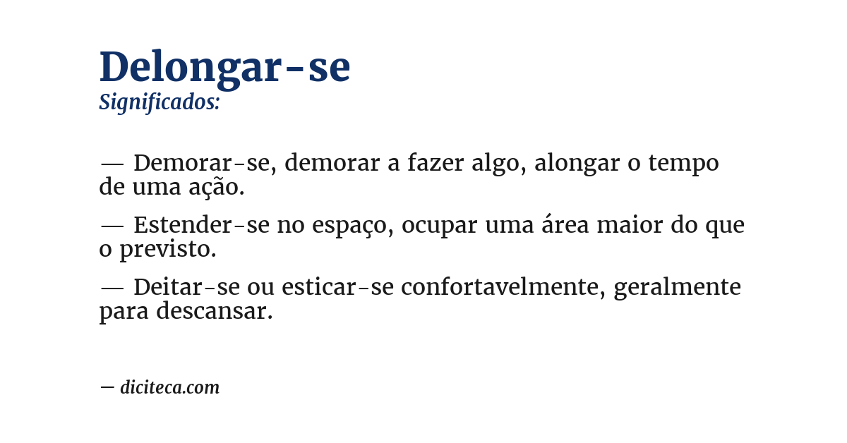 Significado de delongar-se