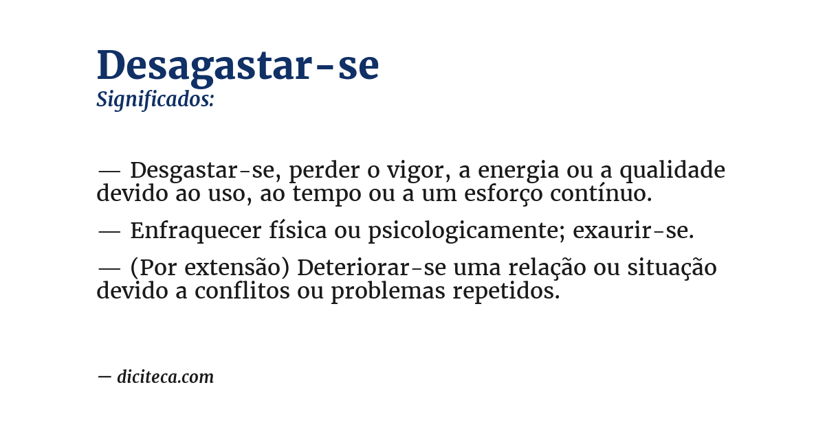 Significado de desagastar-se