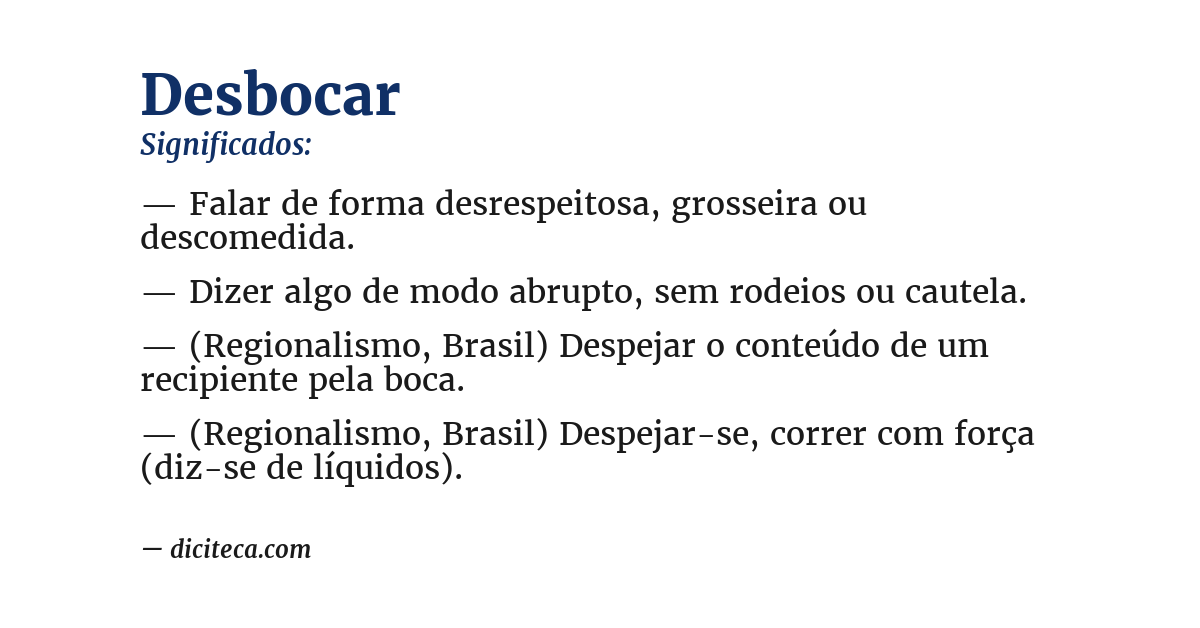 Significado de desbocar