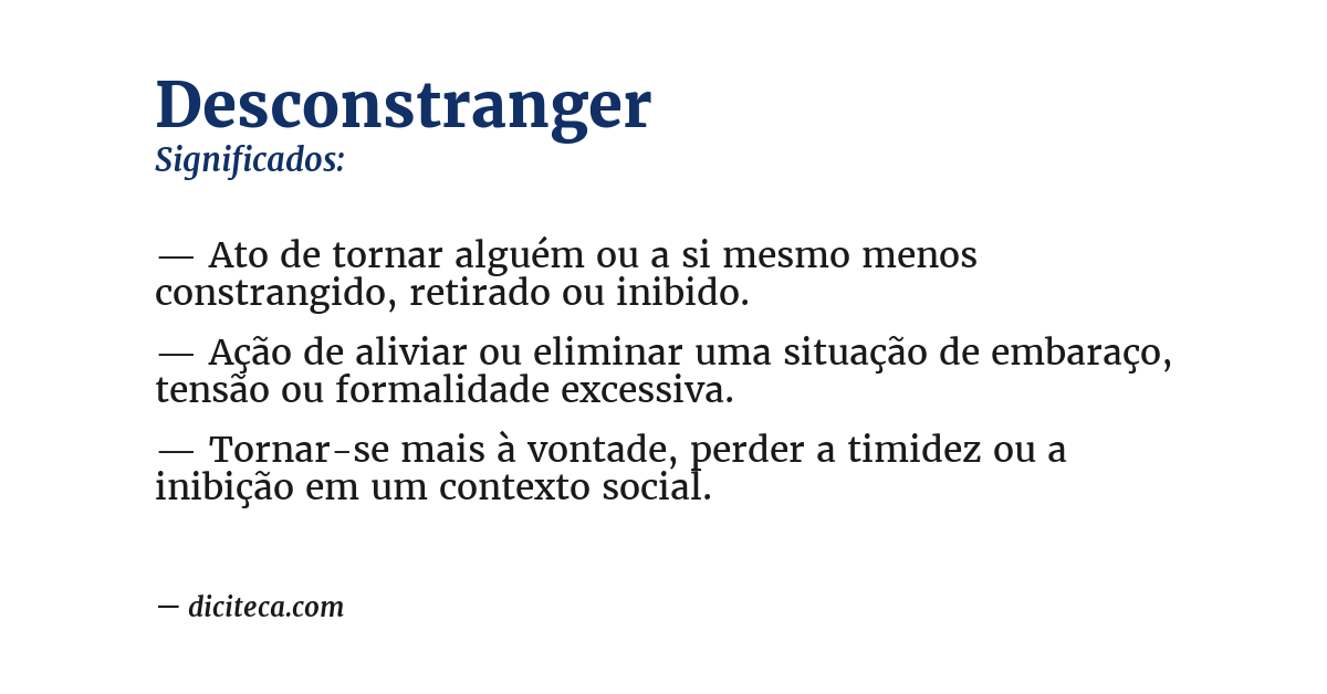 Significado de desconstranger