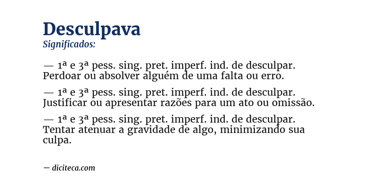 Significado de desculpava