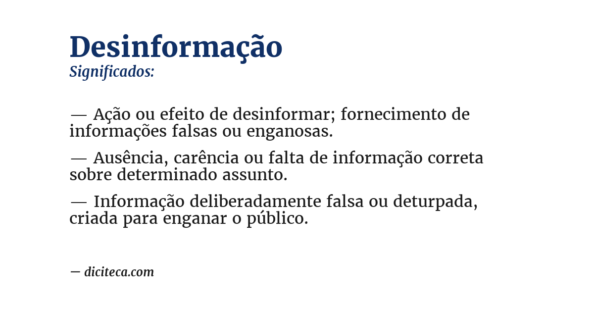 Significado de desinformação