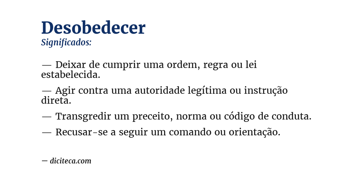 Significado de desobedecer