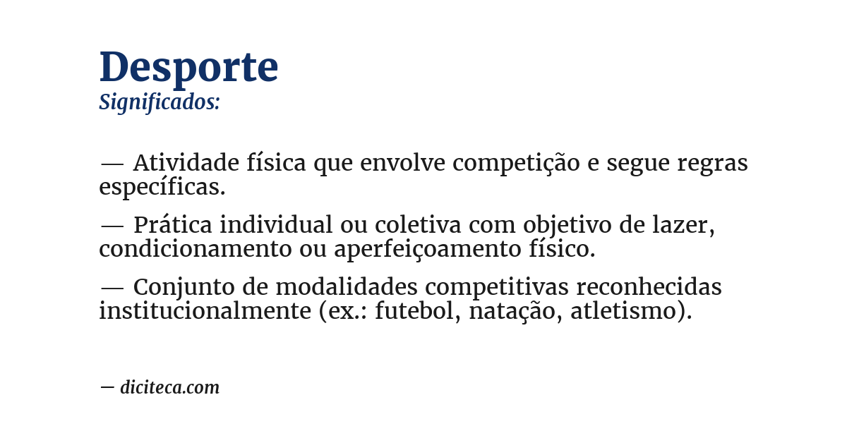 Significado de desporte