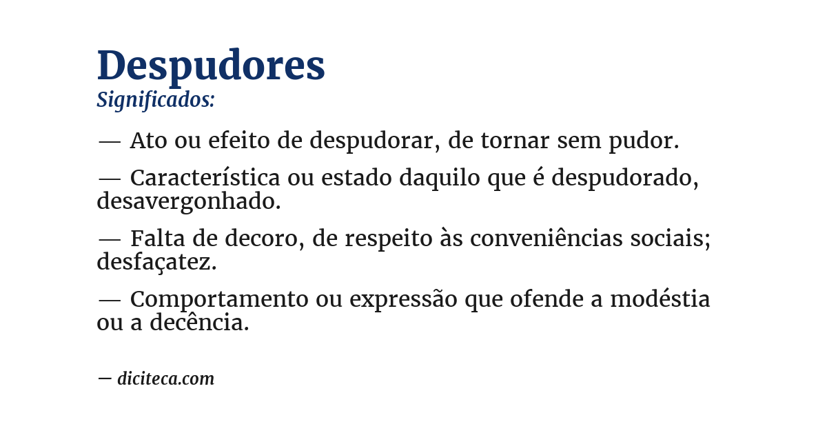 Significado de despudores