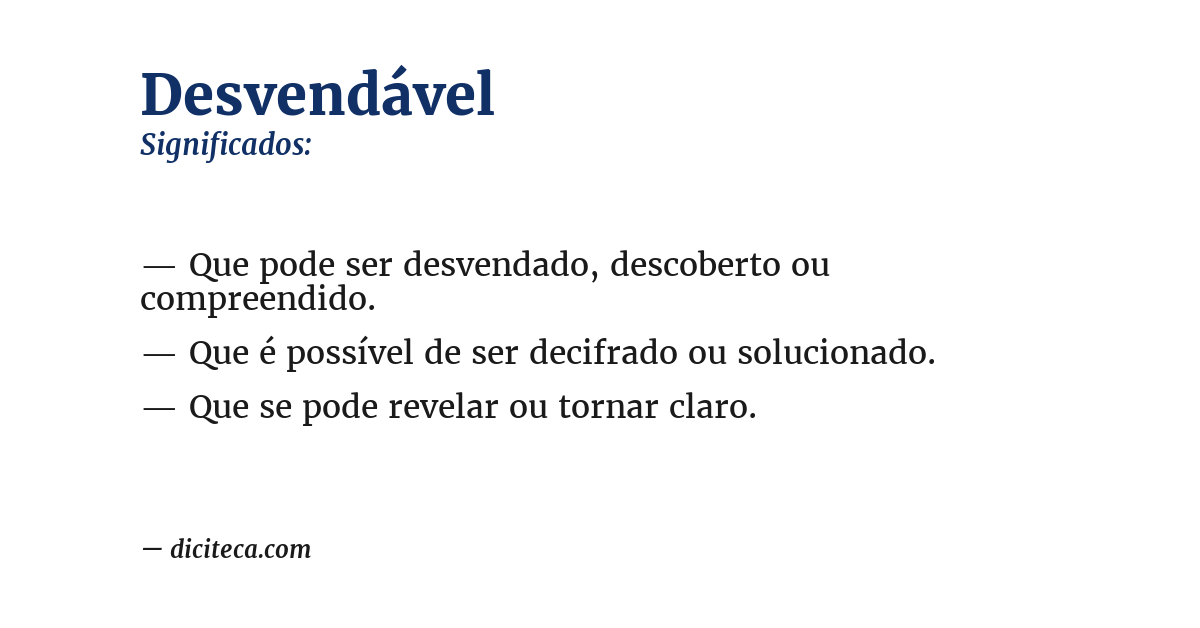 Significado de desvendável