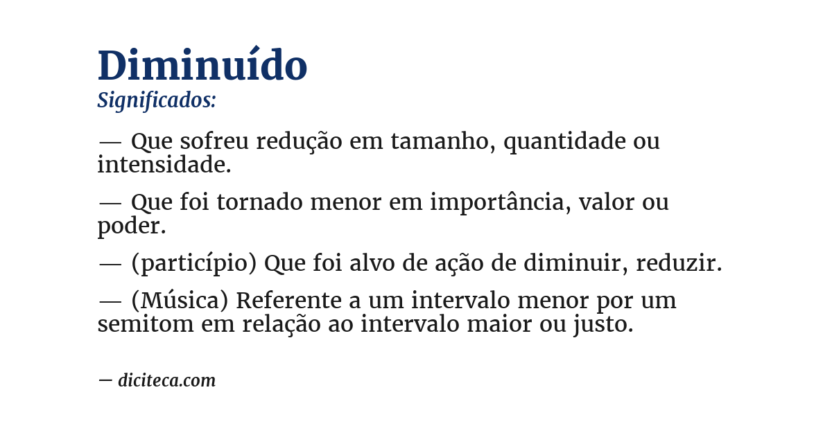 Significado de diminuído