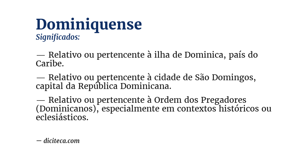 Significado de dominiquense