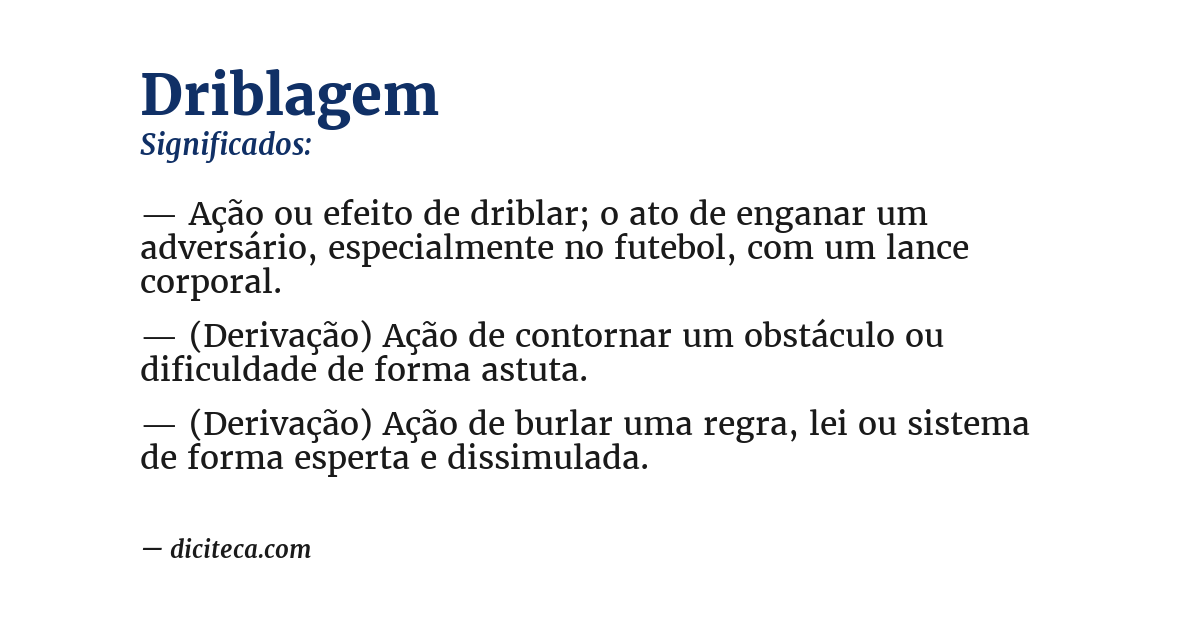 Significado de driblagem