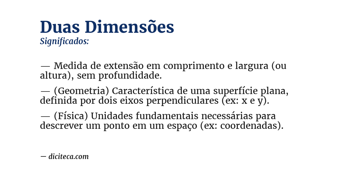 Significado de duas dimensões