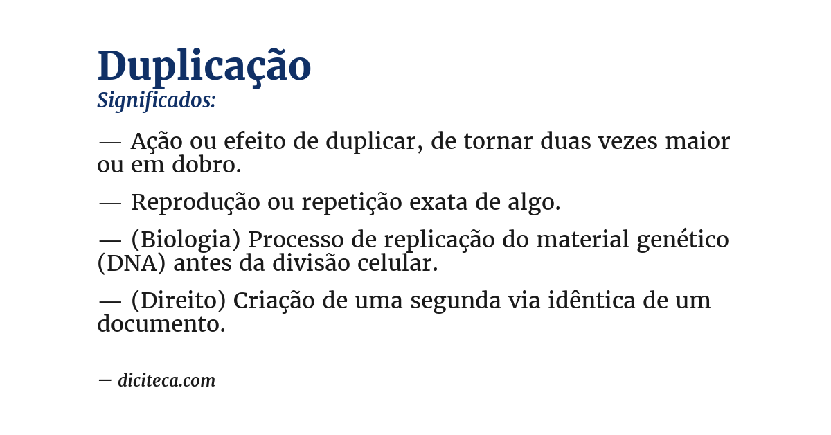 Significado de duplicação