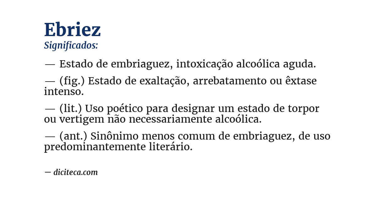 Significado de ebriez