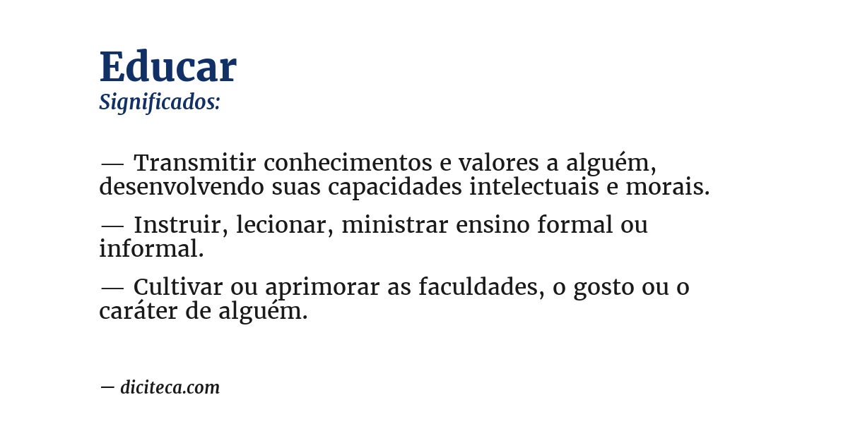Significado de educar