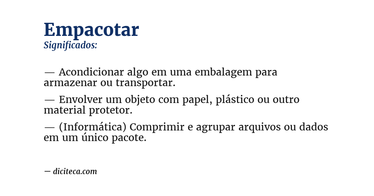Significado de empacotar
