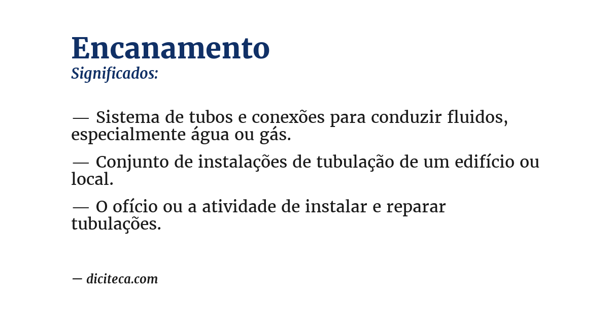 Significado de encanamento