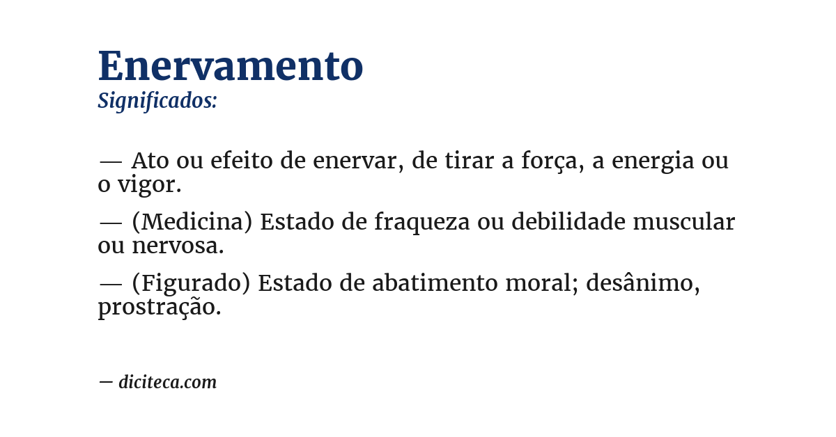 Significado de enervamento
